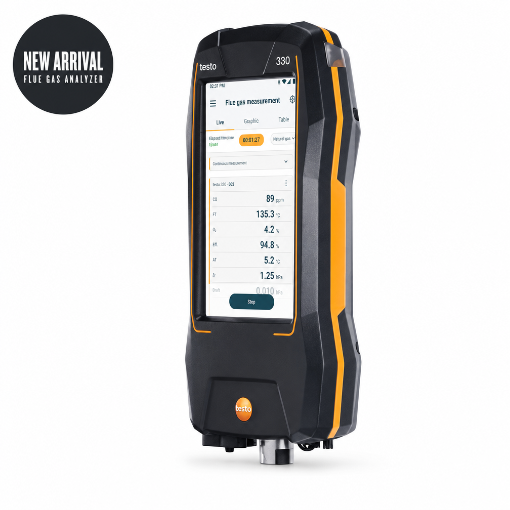 Advanced flue gas analyzer with O2, CO/H2 and NO sensors