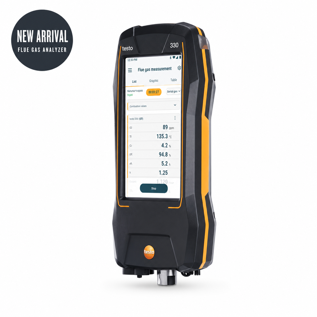 Advanced flue gas analyzer with O2 and CO sensors
