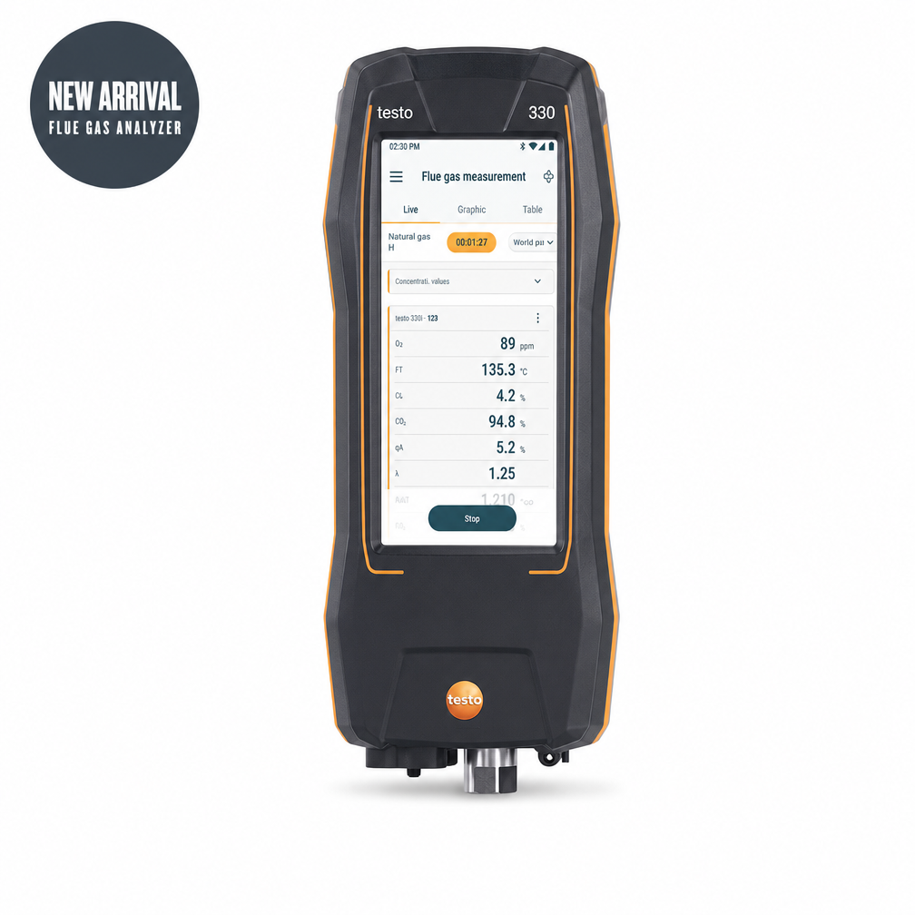 testo 330 Advanced flue gas analyzer with O2 and CO sensors and Bluetooth printer 1