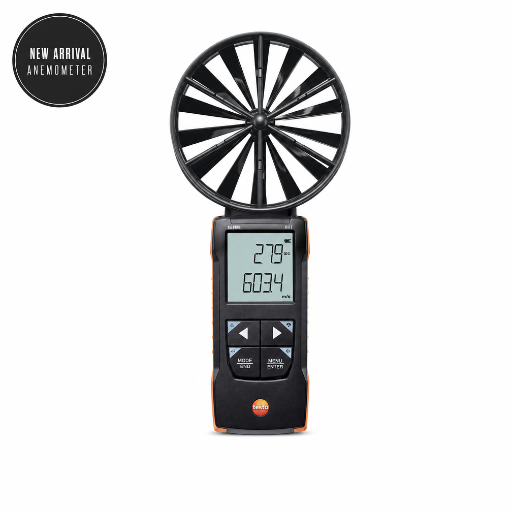Vane anemometer with measurement funnels