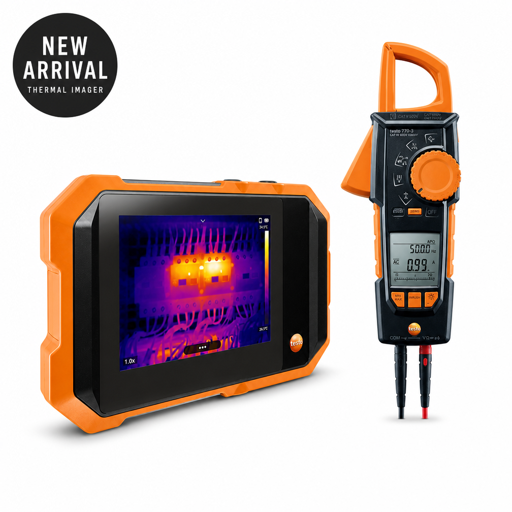 Pocket-sized thermal imager (256 x 192 pixels) and clamp meter